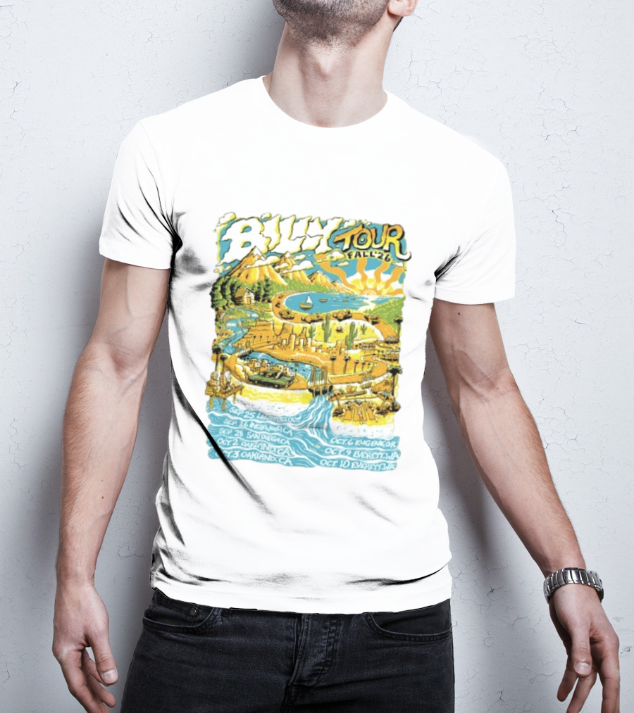 Billy Tour Fall '26 West Coast Concert Dates San Diego Oakland Eugene Everett T-Shirt