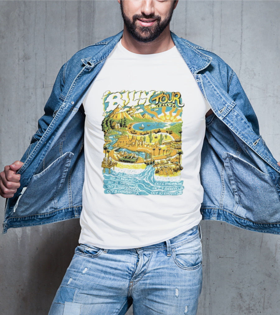 Billy Tour Fall '26 West Coast Concert Dates San Diego Oakland Eugene Everett T-Shirt