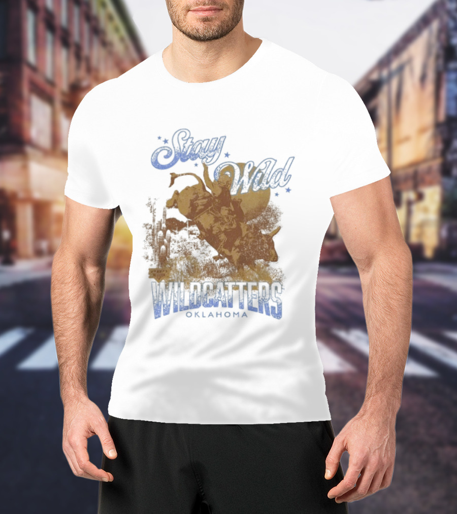 Stay Wild Oklahoma Wildcatters Vintage Oil Rig T-Shirt