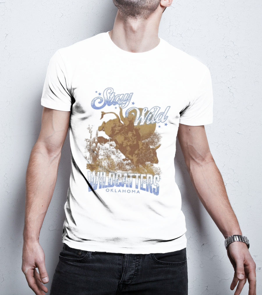 Stay Wild Oklahoma Wildcatters Vintage Oil Rig T-Shirt