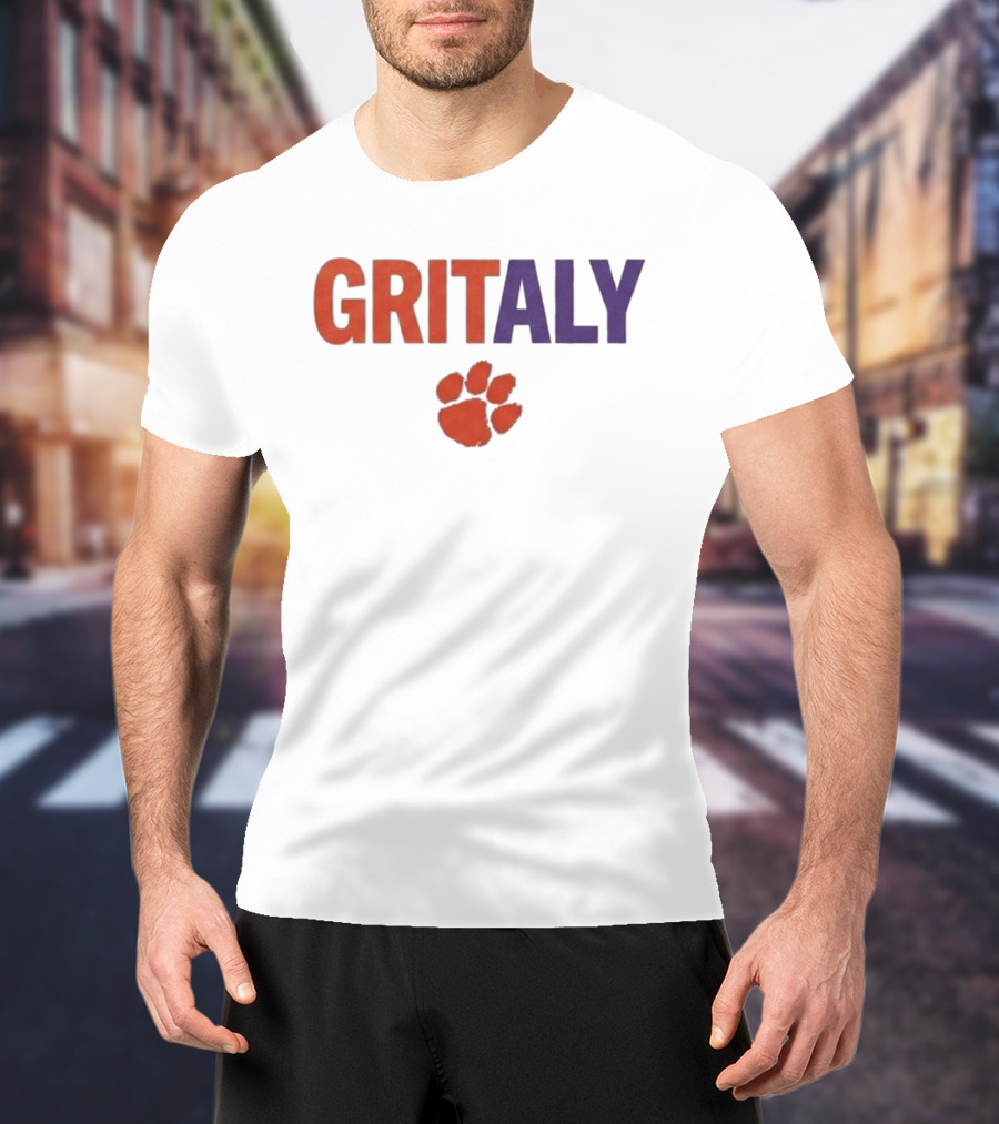 Gritaly Clemson Basketball Orange Purple Paw T-Shirt
