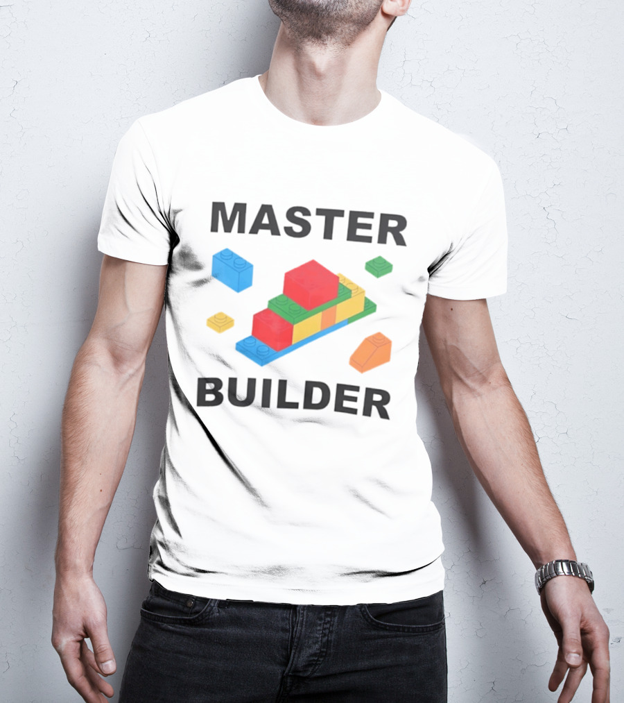 Master Builder Colorful Bricks Construction Fun T-Shirt