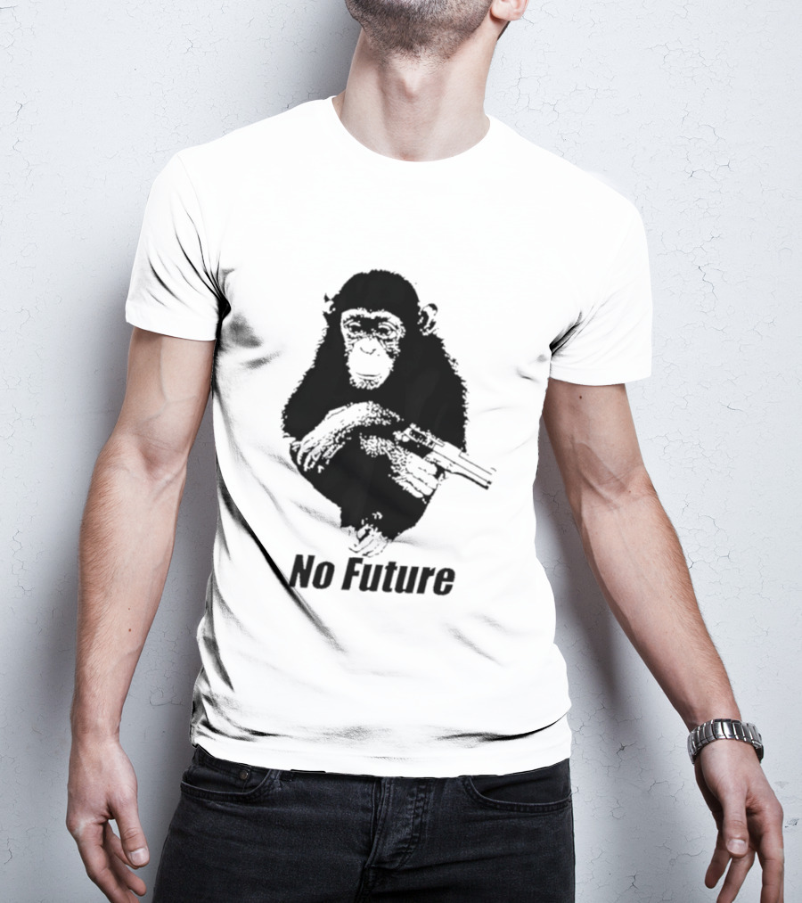 Monkey No Future With Gun T-Shirt