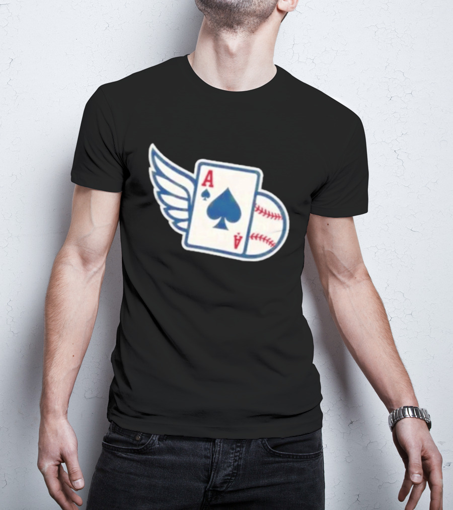 Ace Of Spades Baseball Winged Playing Card T-Shirt