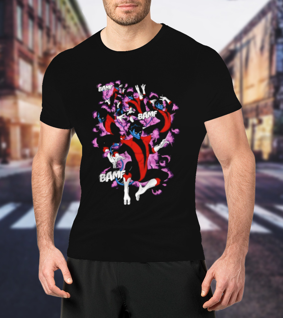 Bamf Nightcrawler Comic Smoke Effect X Men T-Shirt