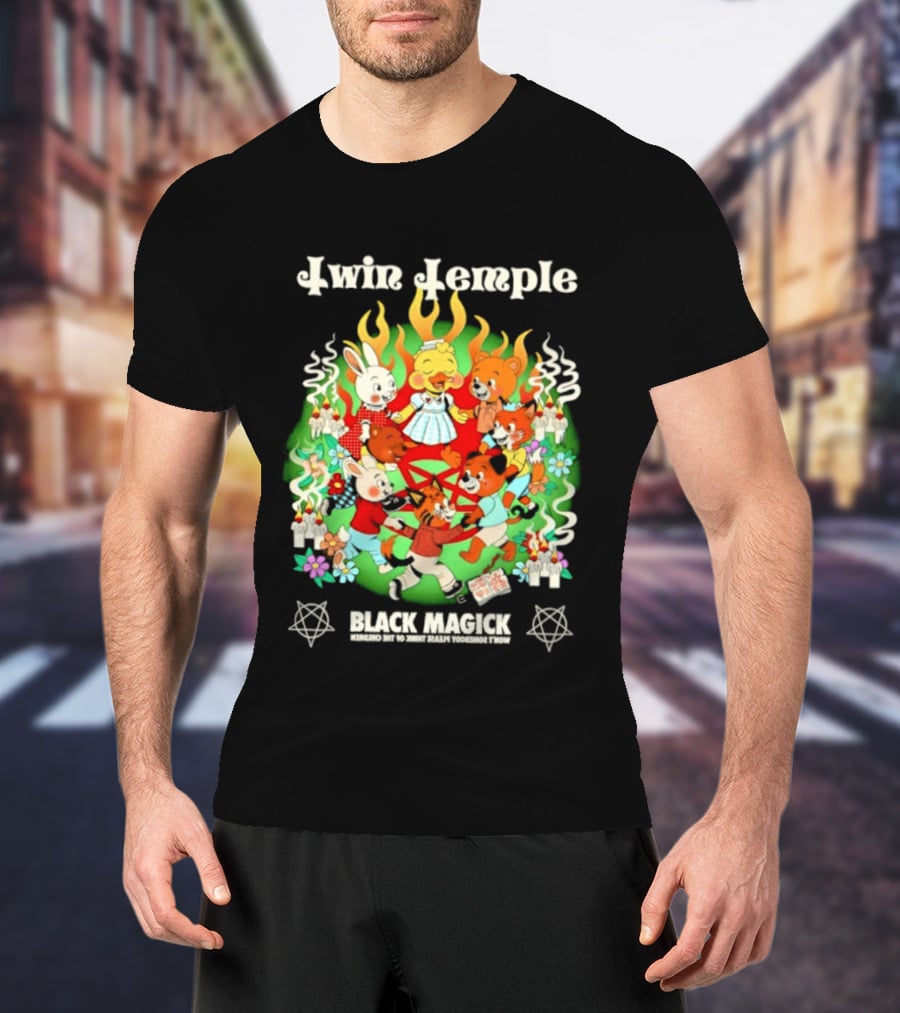 Twin Temple Black Magick Won't Somebody Please Think Of The Children Iconic Pentagram And Occult T-Shirt