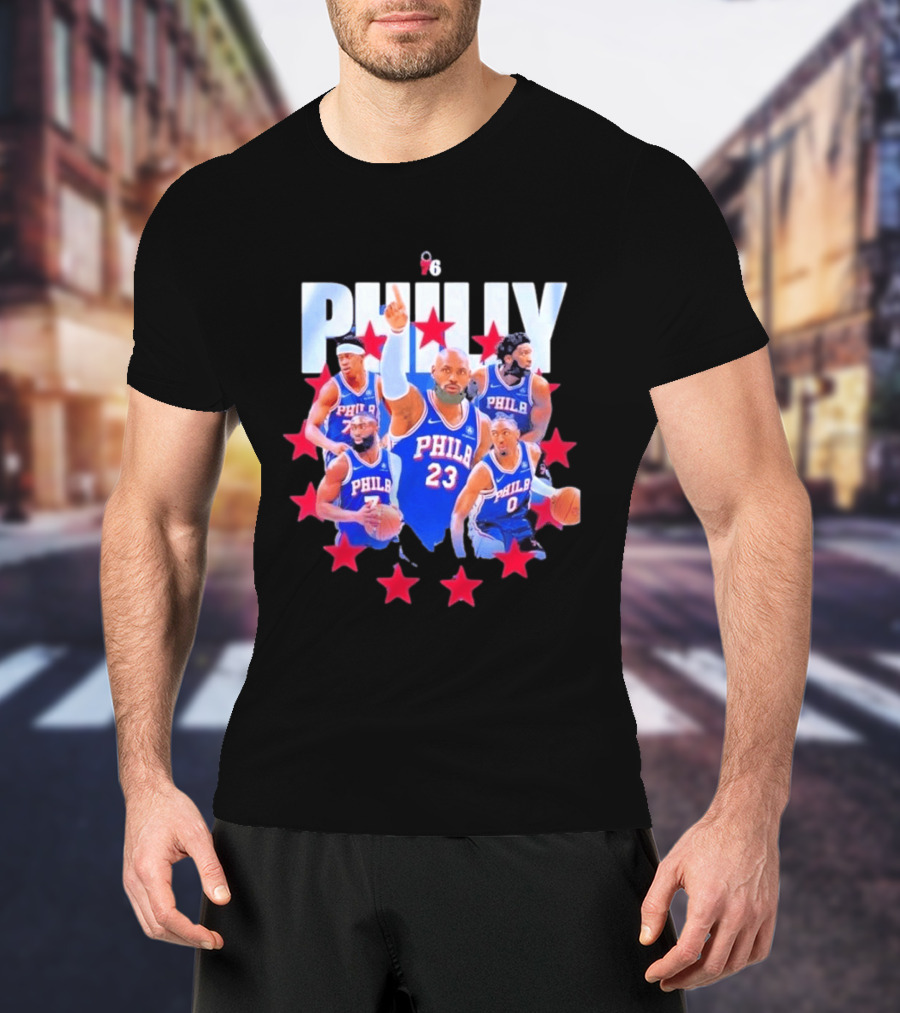 Philly LeBron James Philadelphia 76ers Basketball Mix 23 Stars T-Shirt