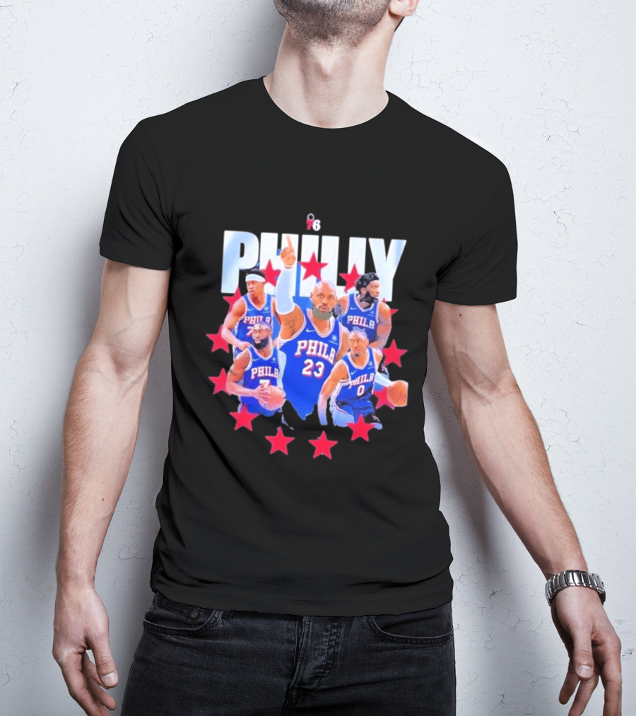 Philly LeBron James Philadelphia 76ers Basketball Mix 23 Stars T-Shirt