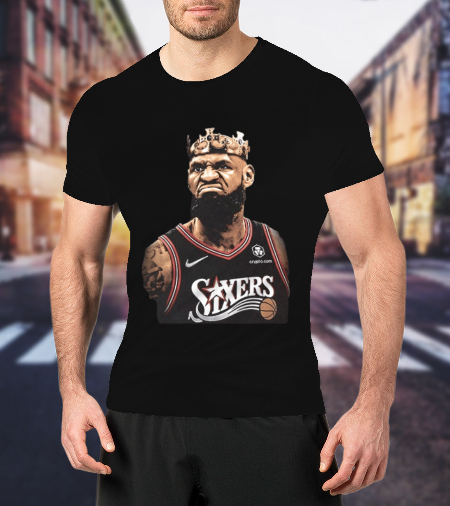 LeBron James Philadelphia 76ers Sixers King James Basketball Nike Crypto.com T-Shirt