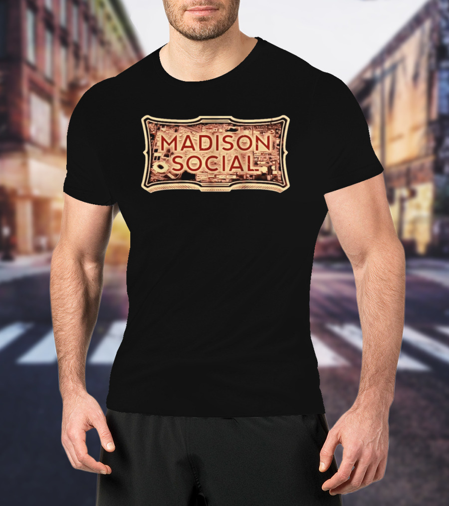 Madison Social Aerial Map Stadium Scene T-Shirt