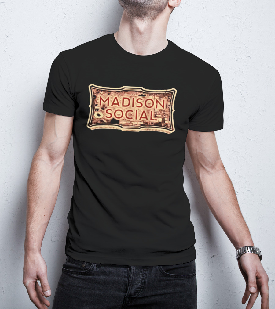 Madison Social Aerial Map Stadium Scene T-Shirt