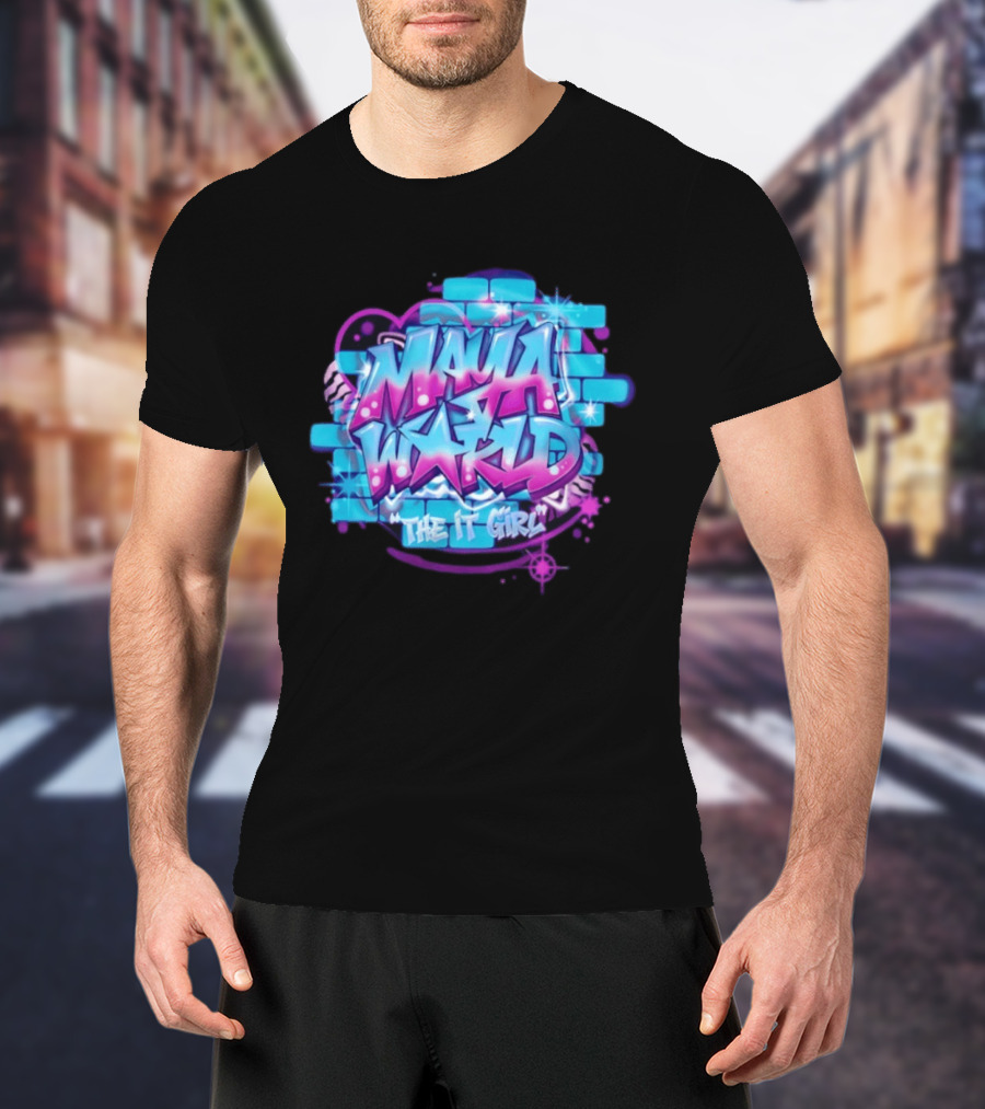 Maya World The IT Girl Vibrant Graffiti T-Shirt