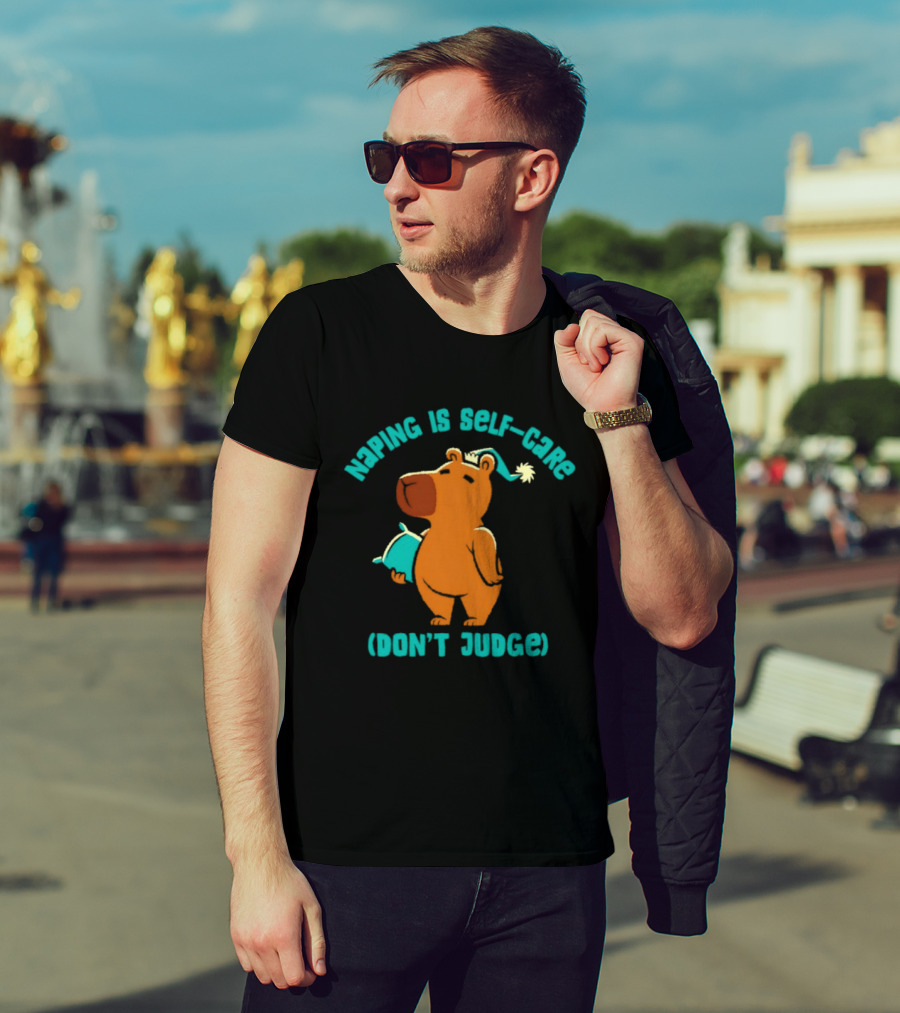 Napping Is Self Care Capybara Don't Judge T-Shirt