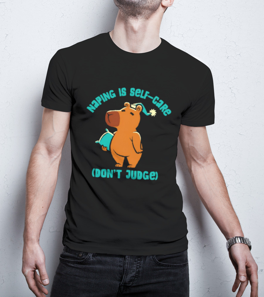 Napping Is Self Care Capybara Don't Judge T-Shirt