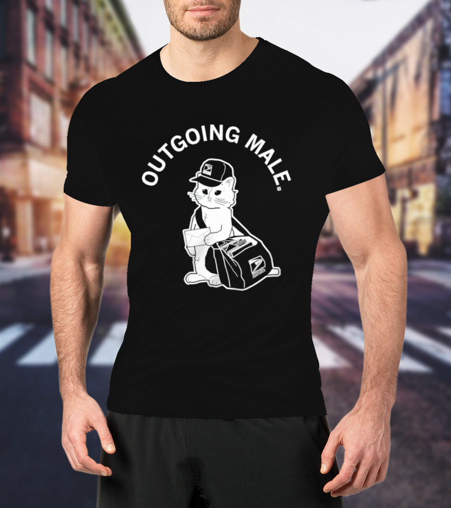 Outgoing Male Cat USPS Mailbag And Cap T-Shirt