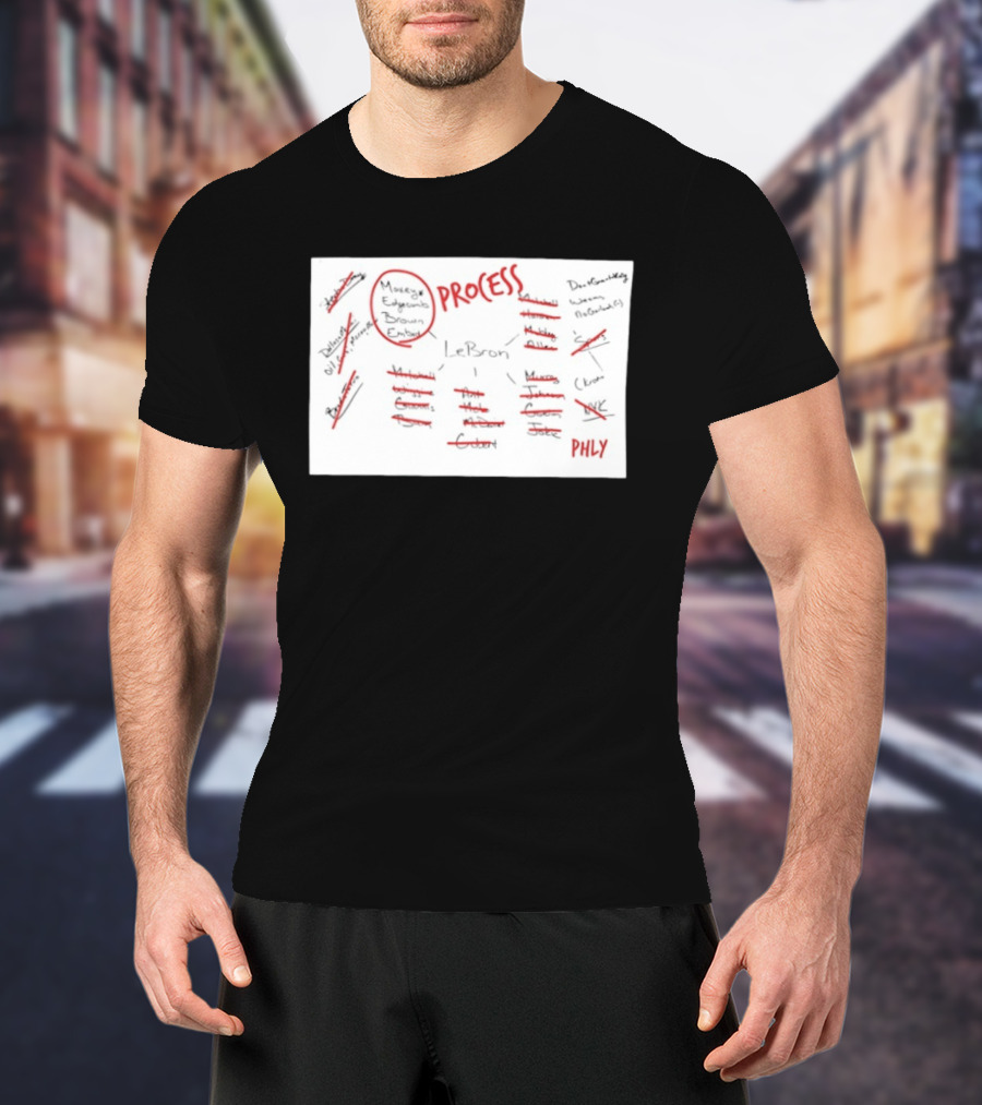 Phly LeBron Process Philadelphia 76ers Strategy Diagram T-Shirt