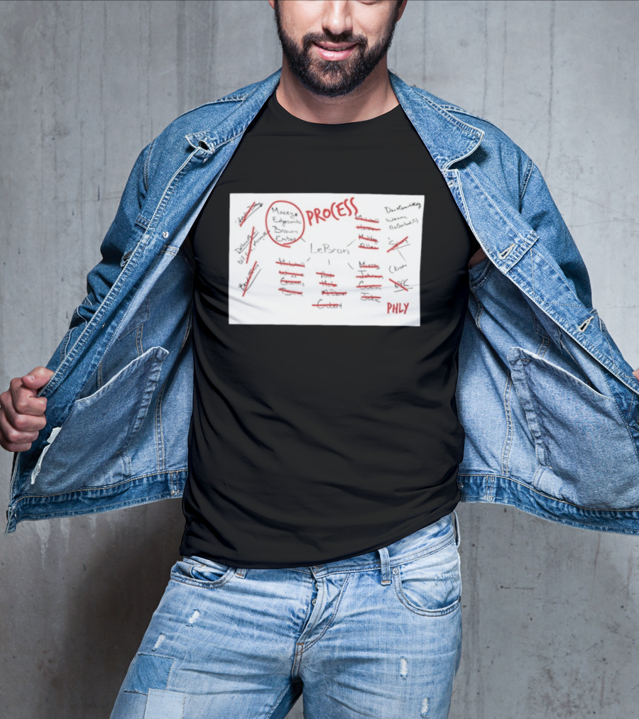 Phly LeBron Process Philadelphia 76ers Strategy Diagram T-Shirt