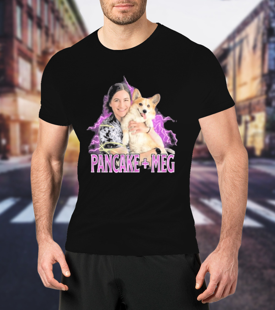 Pancake + Meg Electric Purple Corgi Hug T-Shirt