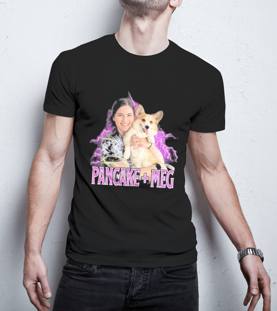 Pancake + Meg Electric Purple Corgi Hug T-Shirt