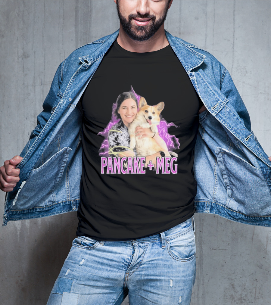 Pancake + Meg Electric Purple Corgi Hug T-Shirt