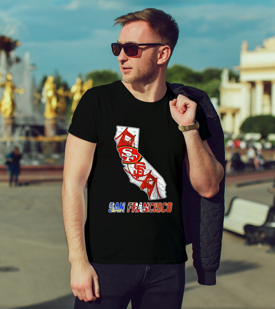San Francisco 49ers Giants California Map T-Shirt