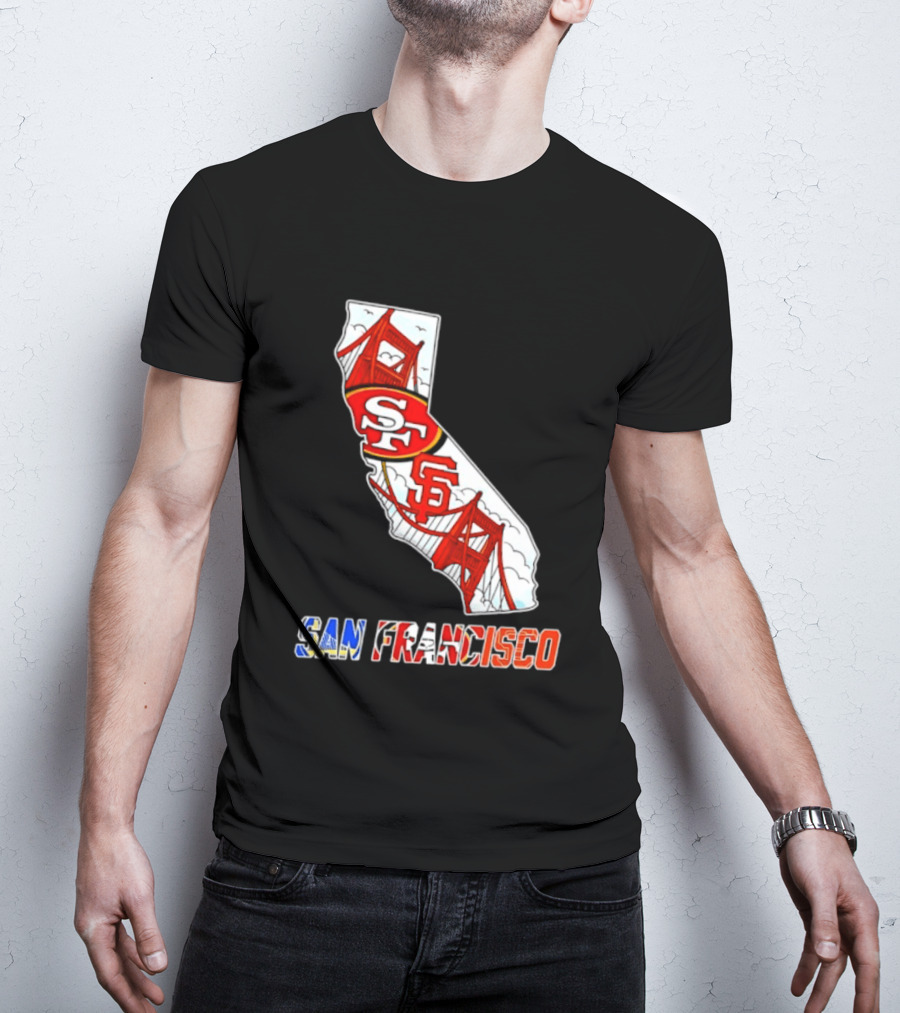 San Francisco 49ers Giants California Map T-Shirt
