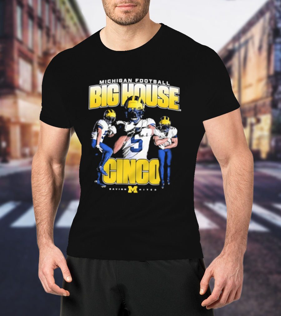 Michigan Wolverines Football Big House Cinco Savion Hiter T-Shirt