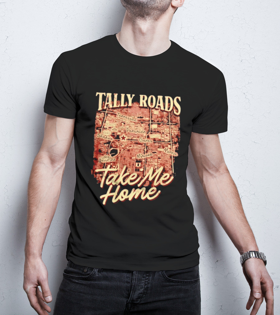 Tally Roads Map Take Me Home Tennessee Pensacola Stadium Monroe T-Shirt