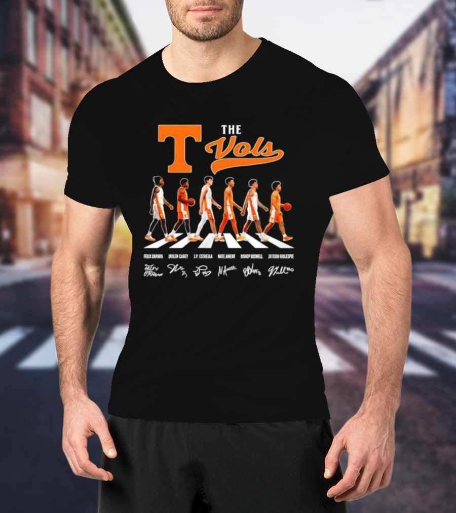 The Vols Tennessee Volunteers Basketball 2026 Abbey Road Signatures Player T-Shirt