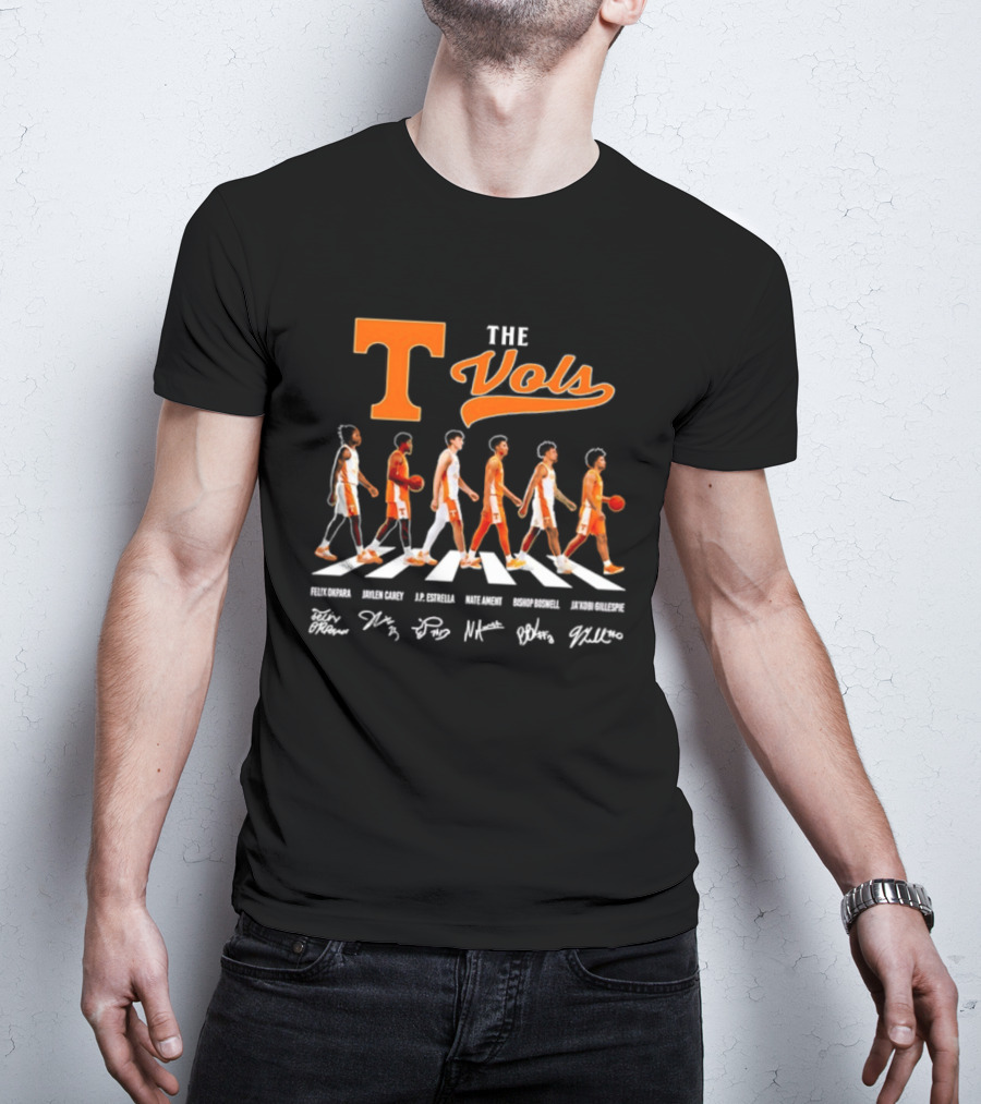 The Vols Tennessee Volunteers Basketball 2026 Abbey Road Signatures Player T-Shirt