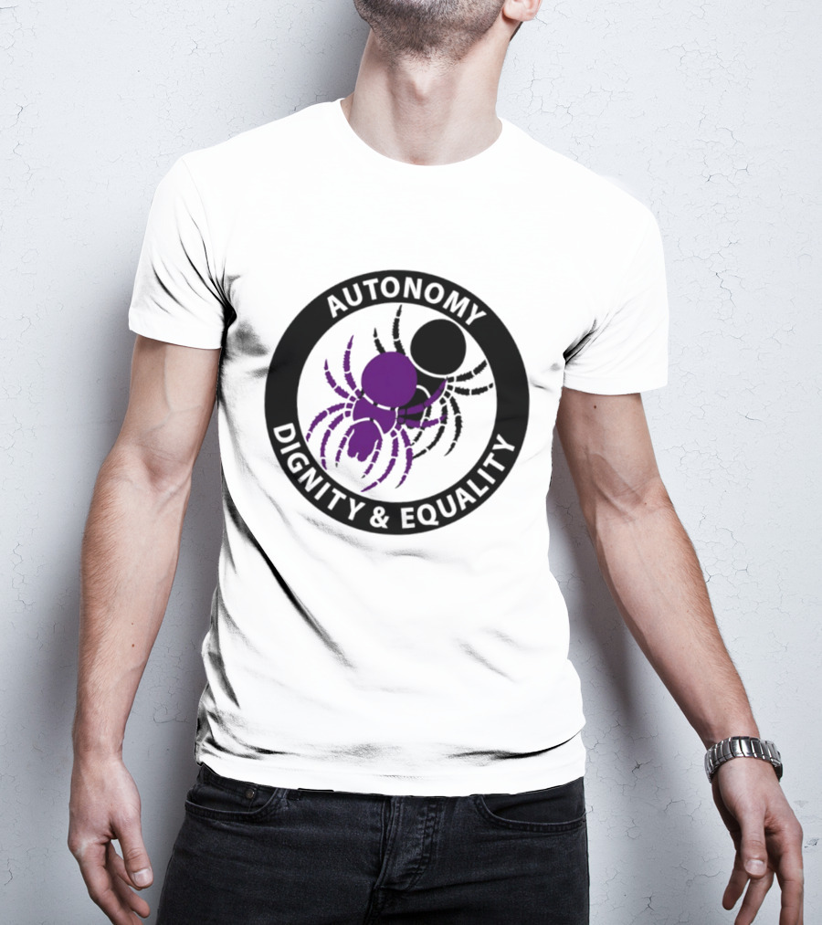 Autonomy Dignity Equality Purple Spider Emblem Social Justice T-Shirt