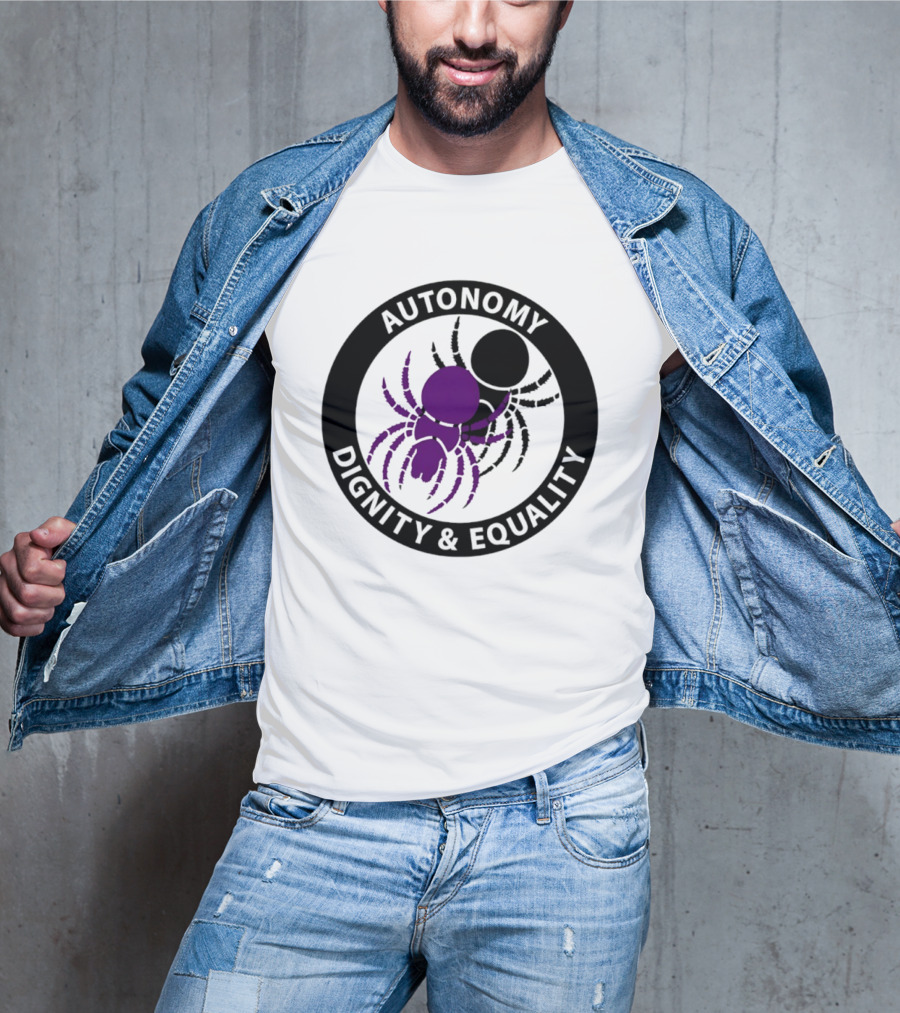 Autonomy Dignity Equality Purple Spider Emblem Social Justice T-Shirt