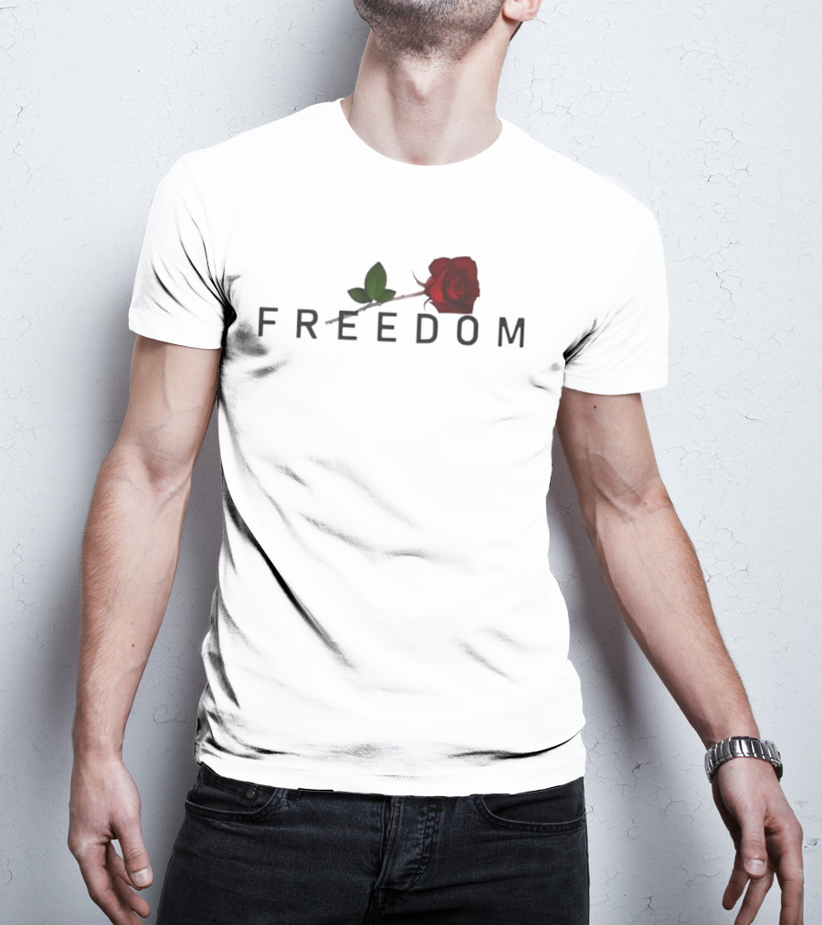 Freedom Red Rose Flower Charlie Kirk T-Shirt