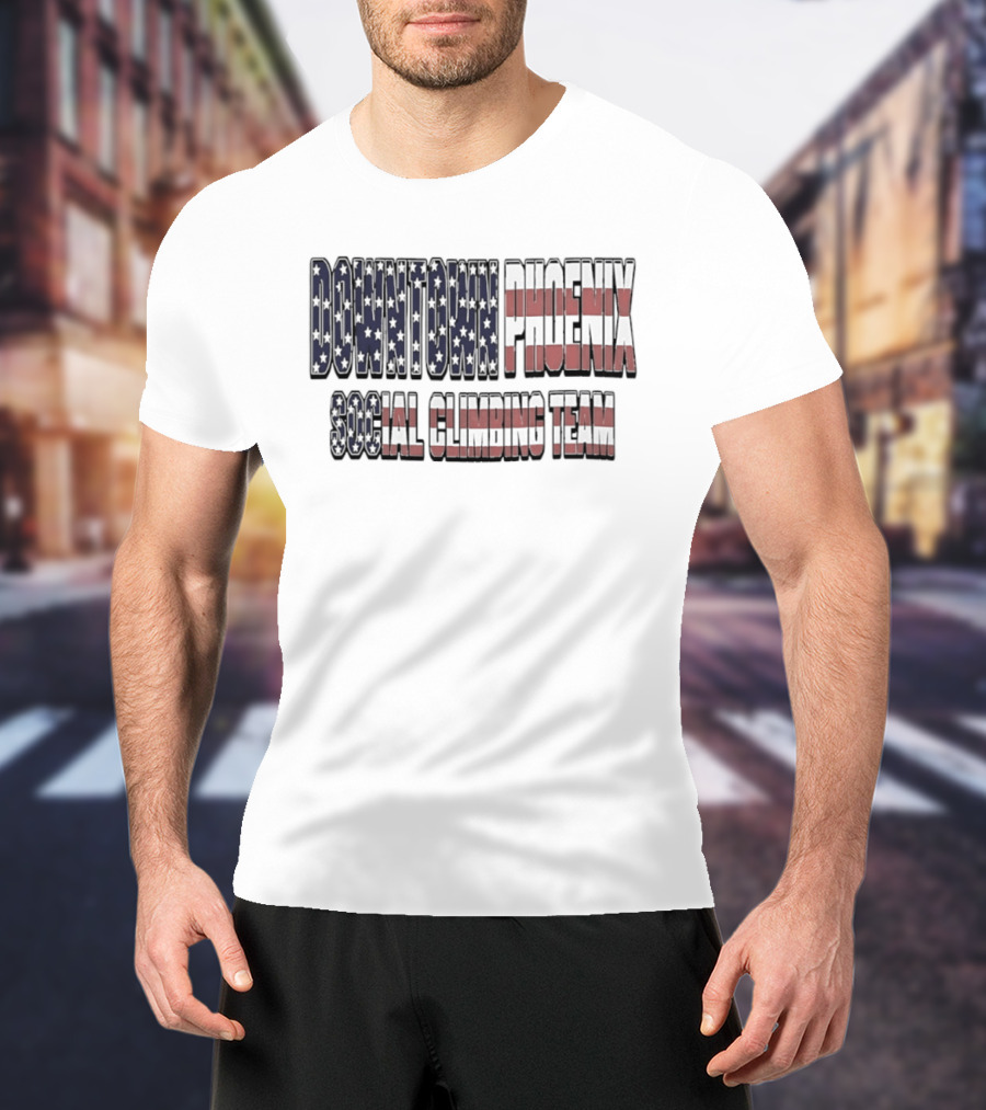 Downtown Phoenix Social Climbing Team American Flag T-Shirt