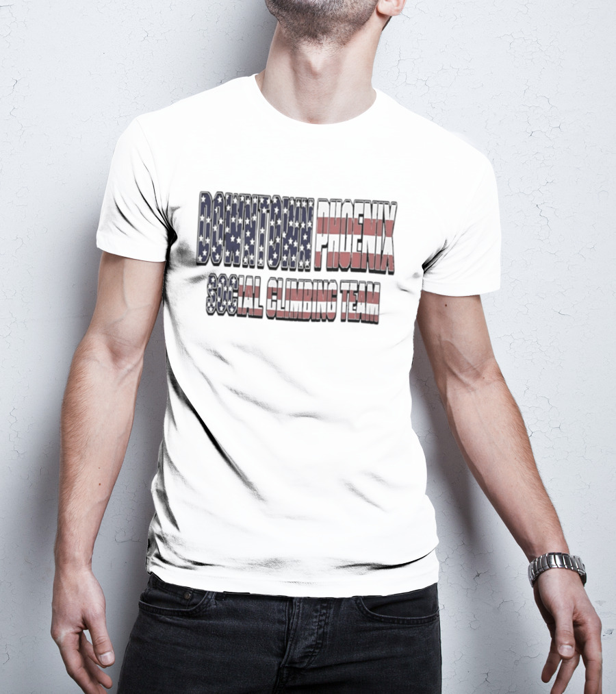 Downtown Phoenix Social Climbing Team American Flag T-Shirt