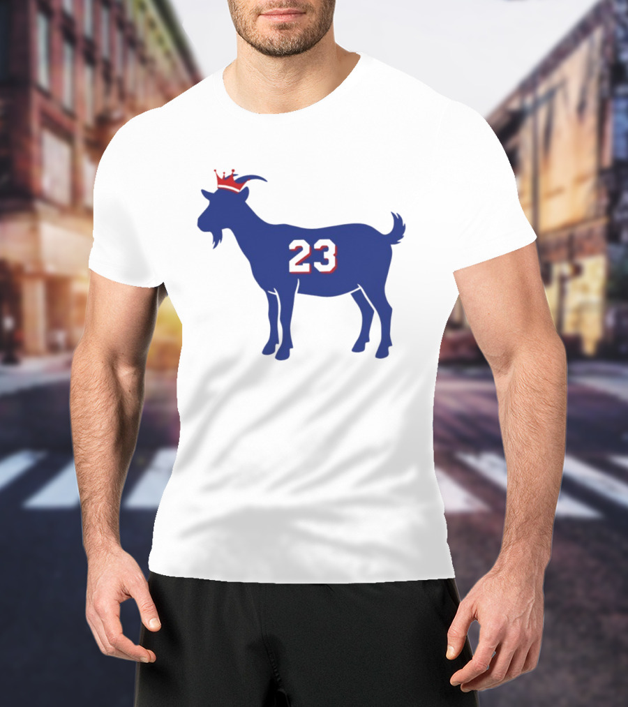LeGOAT 23 Philadelphia Basketball Crowned Goat T-Shirt