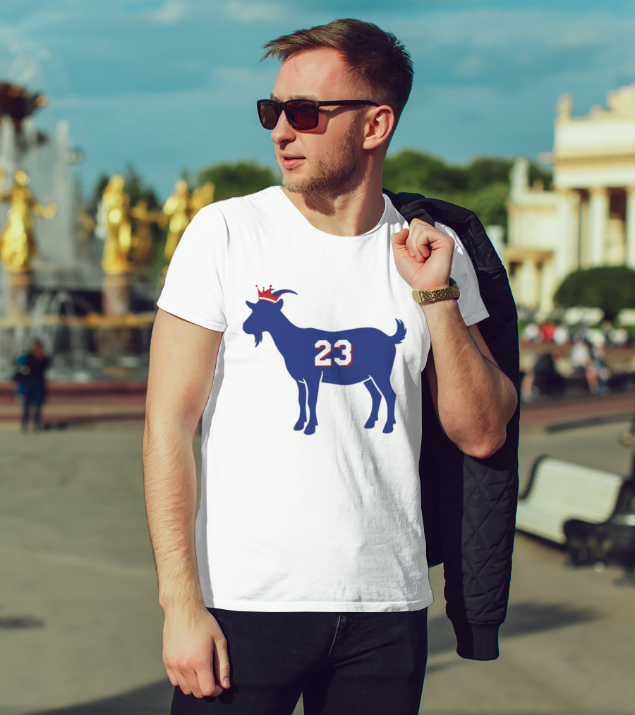 LeGOAT 23 Philadelphia Basketball Crowned Goat T-Shirt