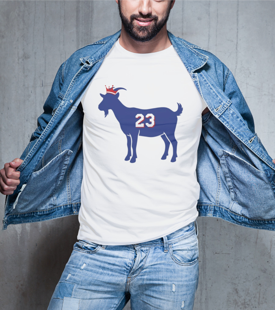 LeGOAT 23 Philadelphia Basketball Crowned Goat T-Shirt