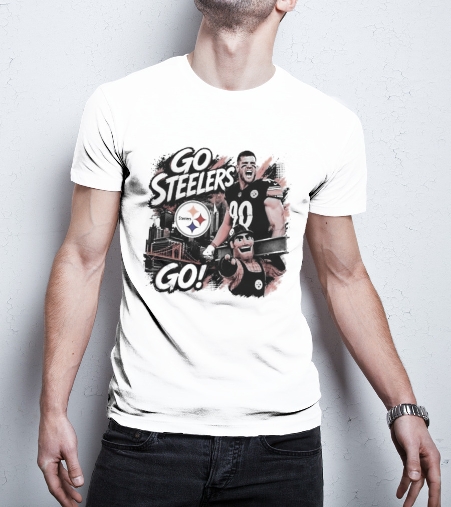 Pittsburgh Steelers TJ Watt Go Steelers Go! T-Shirt