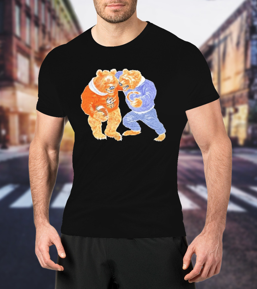 2026 Rome Odunze Bears With Football Fight T-Shirt