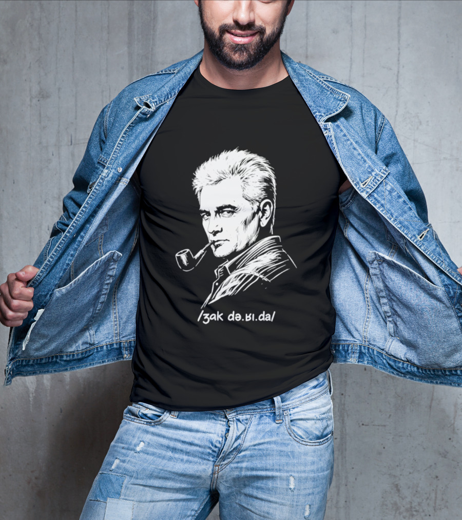 Jacques Derrida Zak De.ʁi.da Philosophy Pipe Sketch T-Shirt