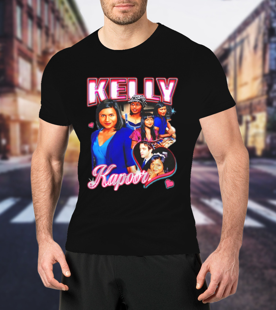 Kelly Kapoor 90s Bootleg Style With Hearts And Character Collage T-Shirt
