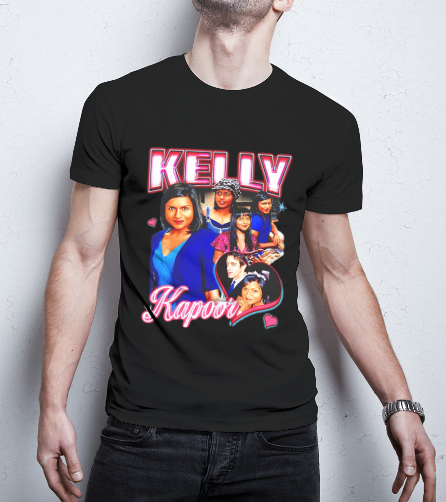 Kelly Kapoor 90s Bootleg Style With Hearts And Character Collage T-Shirt