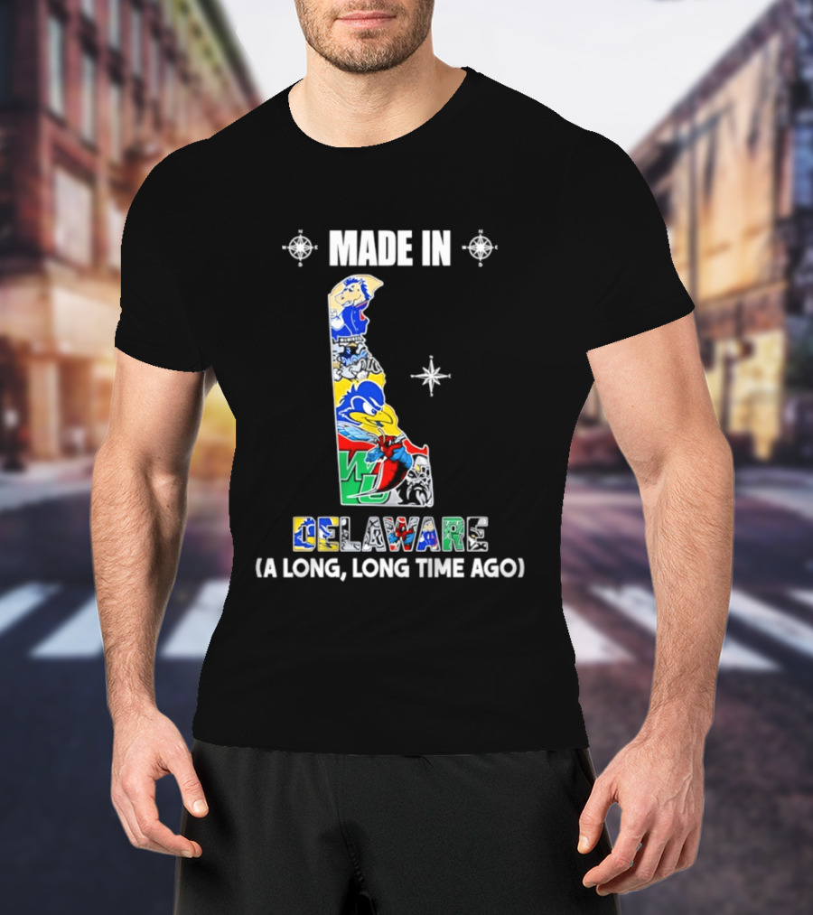 Made In Delaware A Long Long Time Ago State Map With Colorful T-Shirt