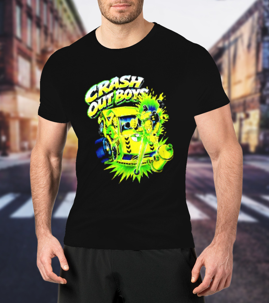 Crash Out Boys Neon Green Punk Streetwear Sludge T-Shirt
