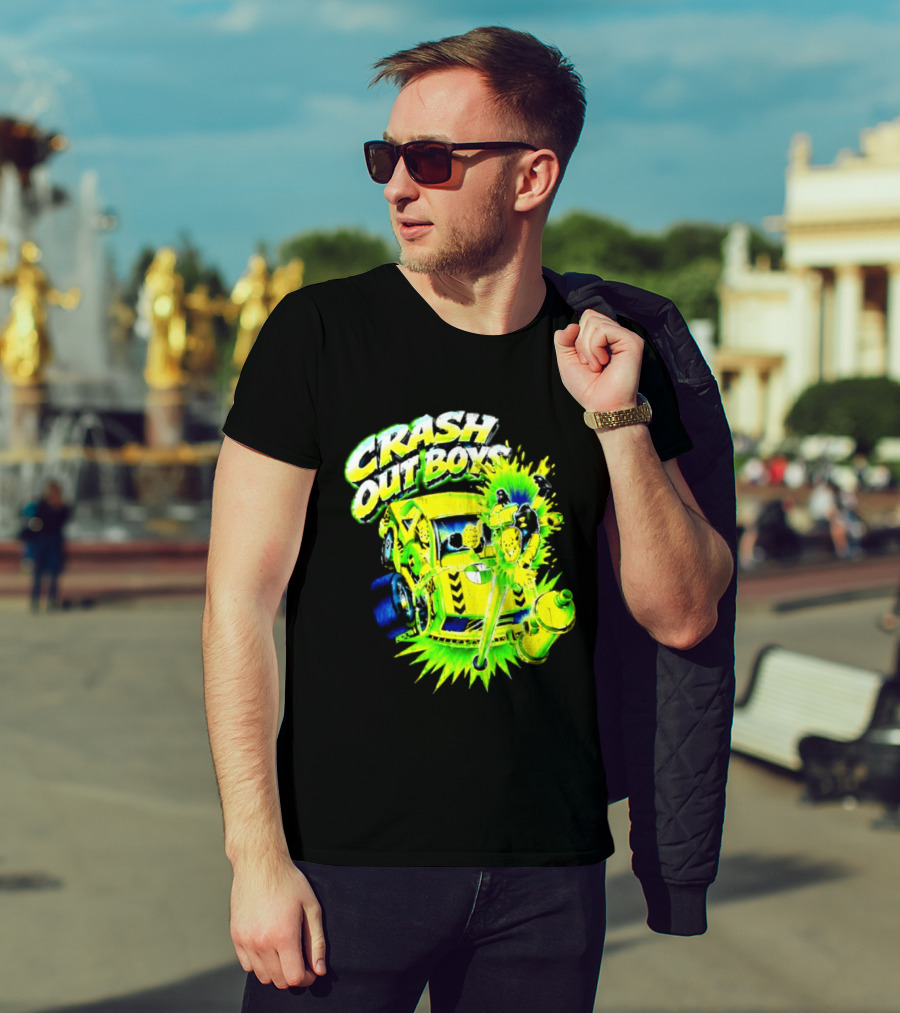 Crash Out Boys Neon Green Punk Streetwear Sludge T-Shirt