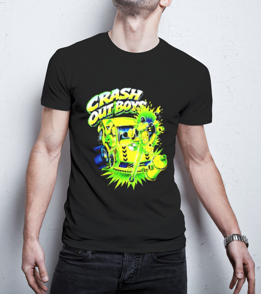 Crash Out Boys Neon Green Punk Streetwear Sludge T-Shirt