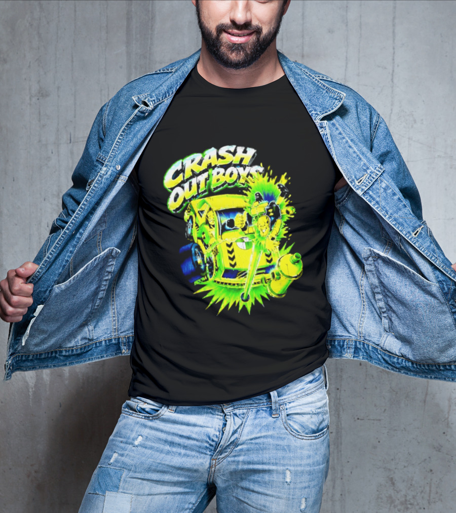 Crash Out Boys Neon Green Punk Streetwear Sludge T-Shirt