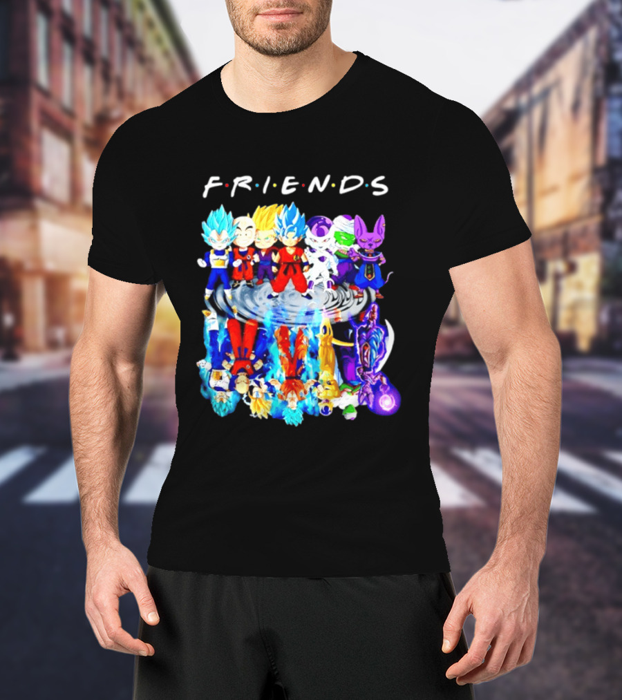 FRIENDS Dragon Ball Z Characters Goku Vegeta Piccolo Frieza Beerus T-Shirt