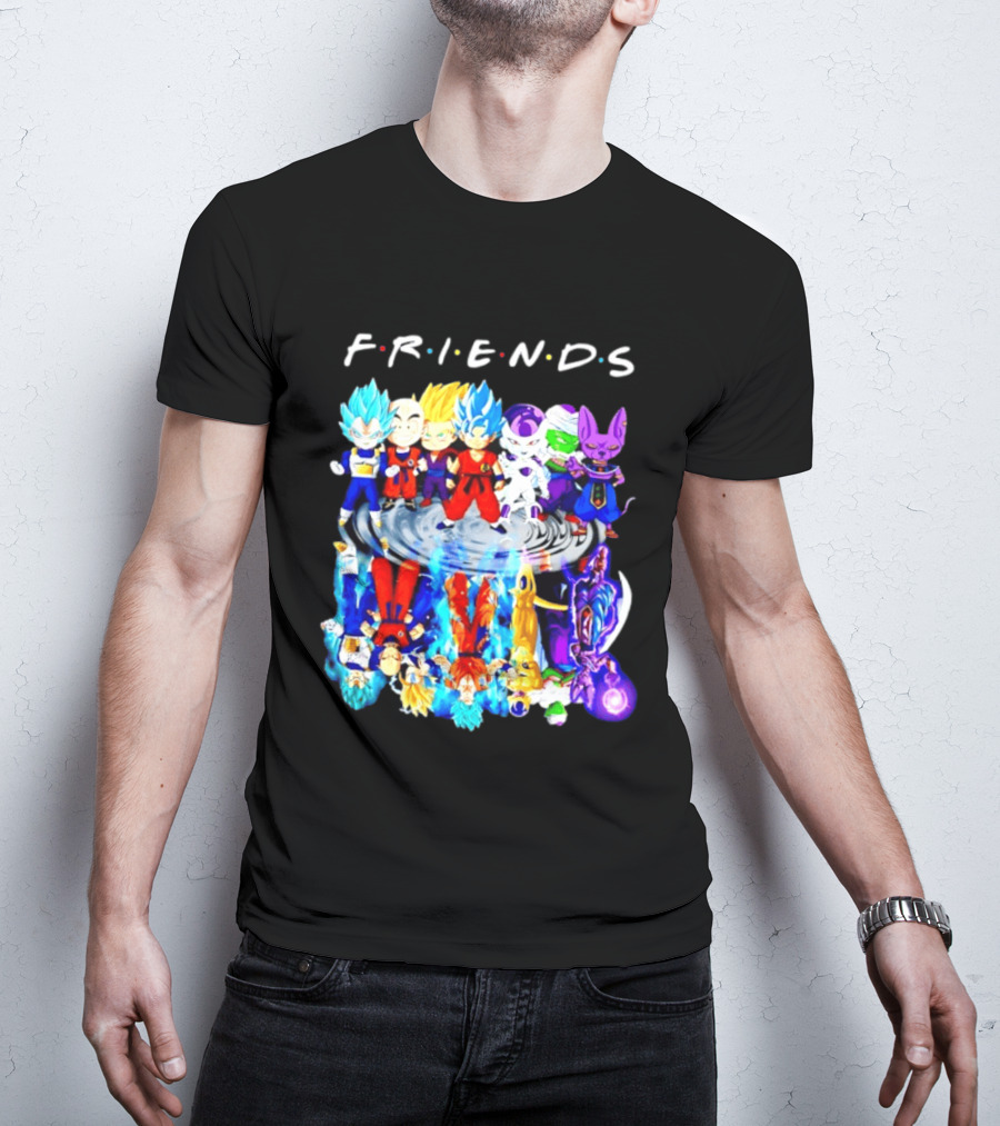 FRIENDS Dragon Ball Z Characters Goku Vegeta Piccolo Frieza Beerus T-Shirt